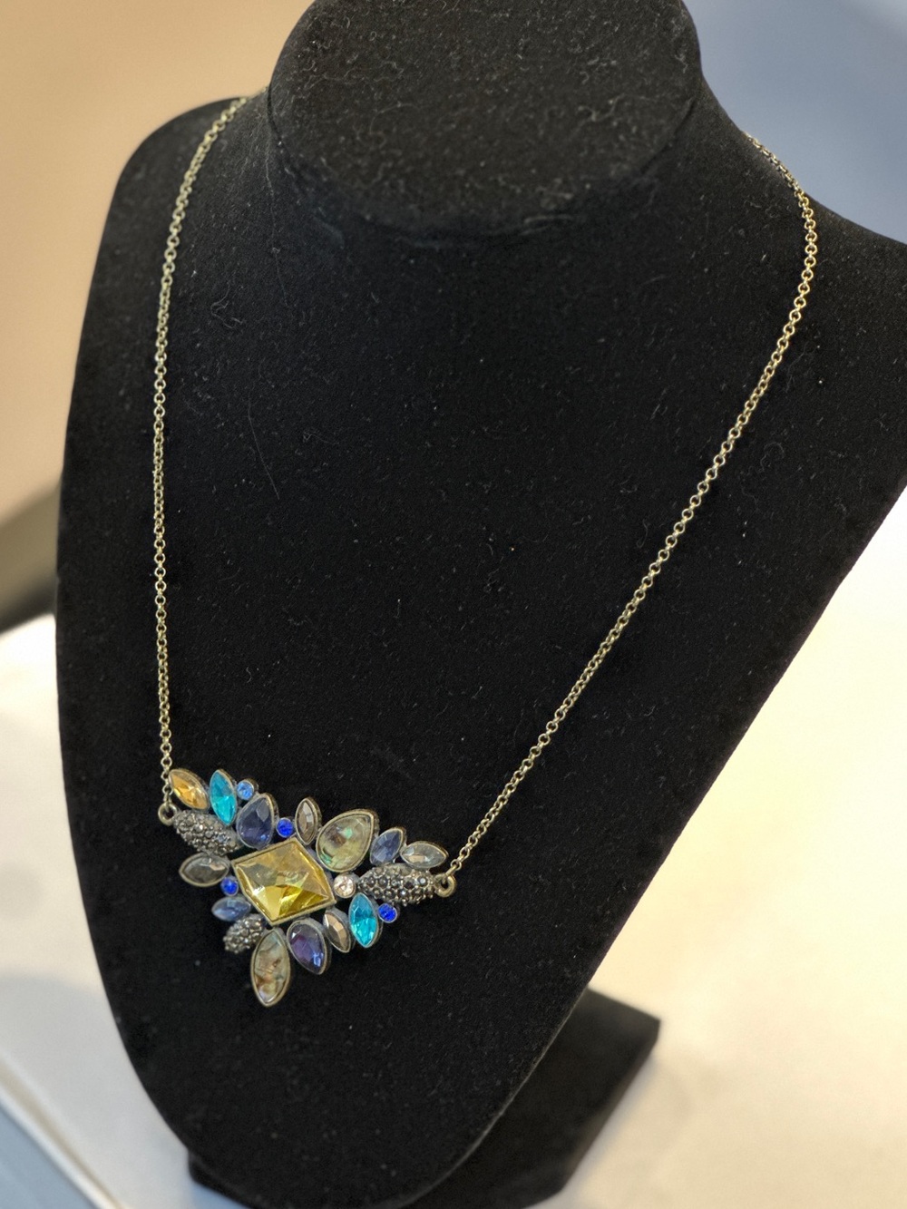 Multicolor Statement Necklace vintage antique style multi stone